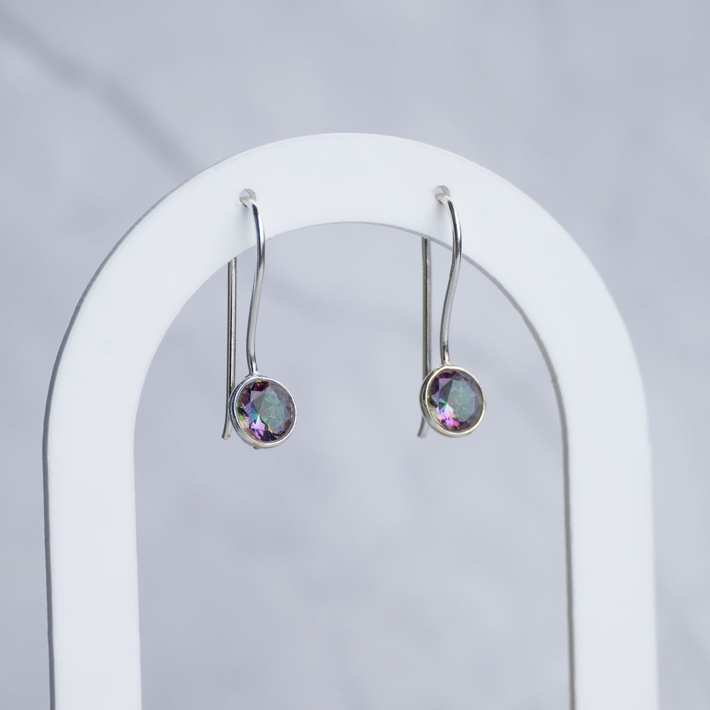 Mystic topaz Semi Precious stone drop earrings
