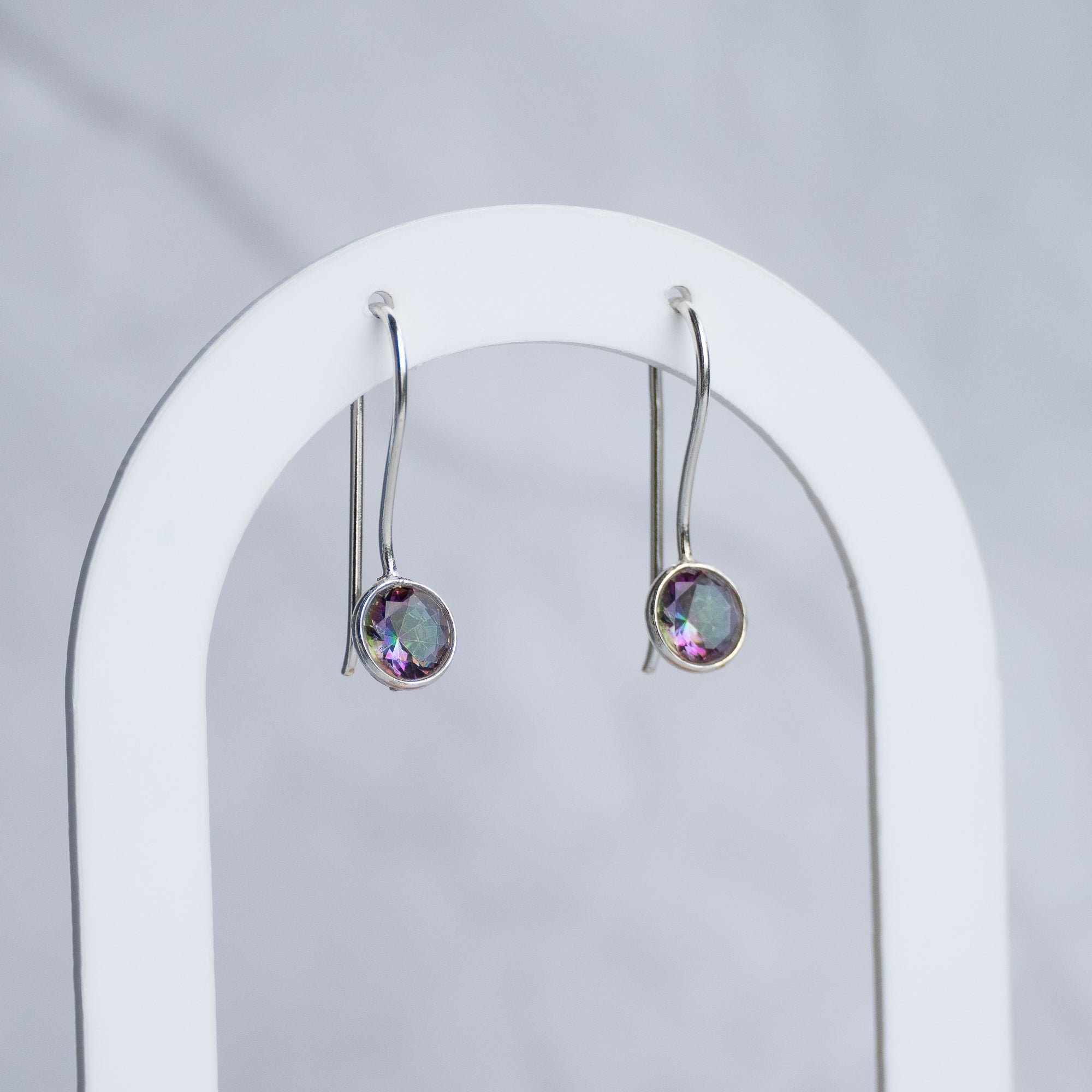 Mystic topaz Semi Precious stone drop earrings