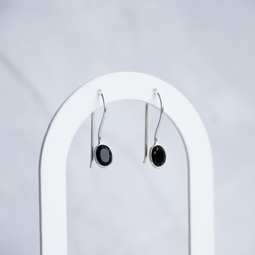 Black Onyx Semi precious stone drop earrings - Terciany 