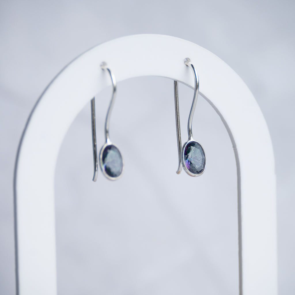 Mystic topaz Semi Precious stone drop earrings