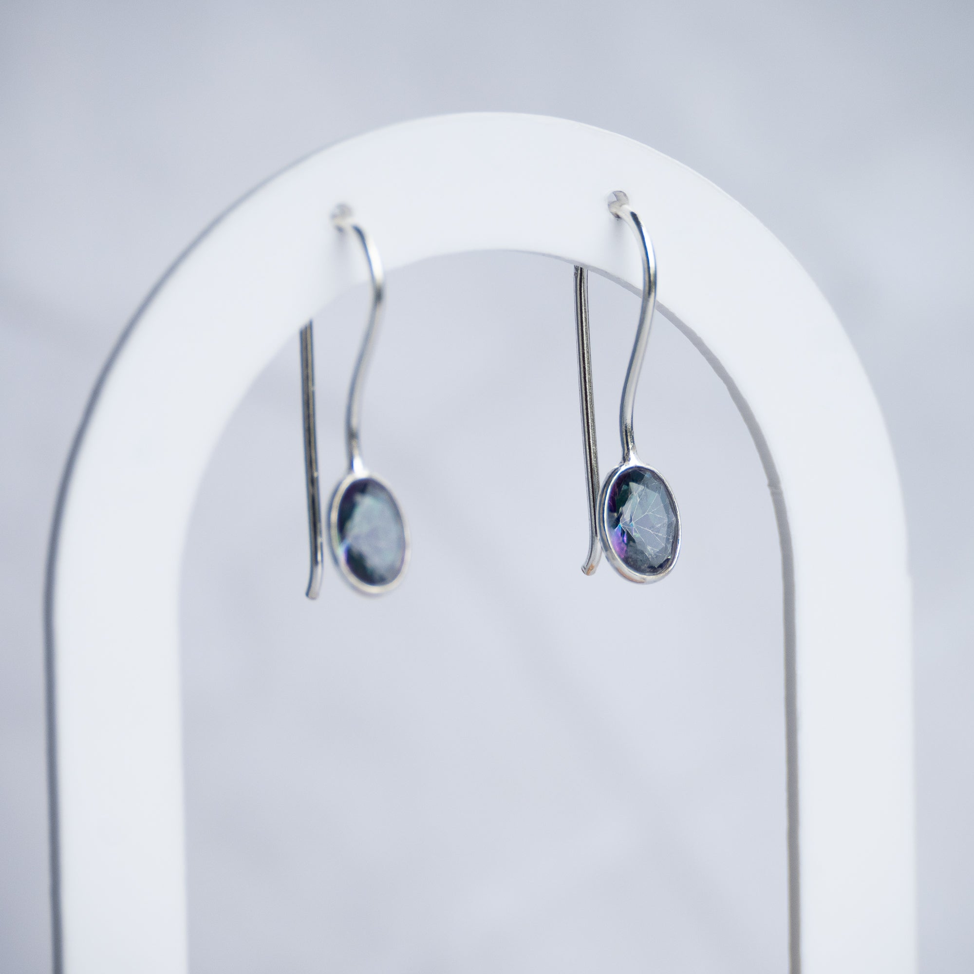 Mystic topaz Semi Precious stone drop earrings