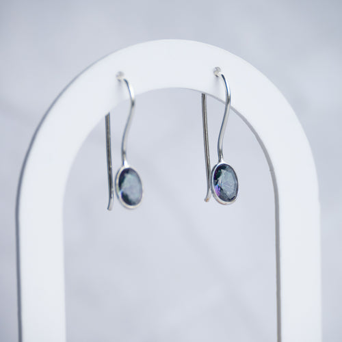Mystic topaz Semi Precious stone drop earrings - Terciany 