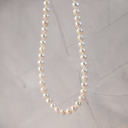 5-6 mm White Pearl necklace - Terciany 