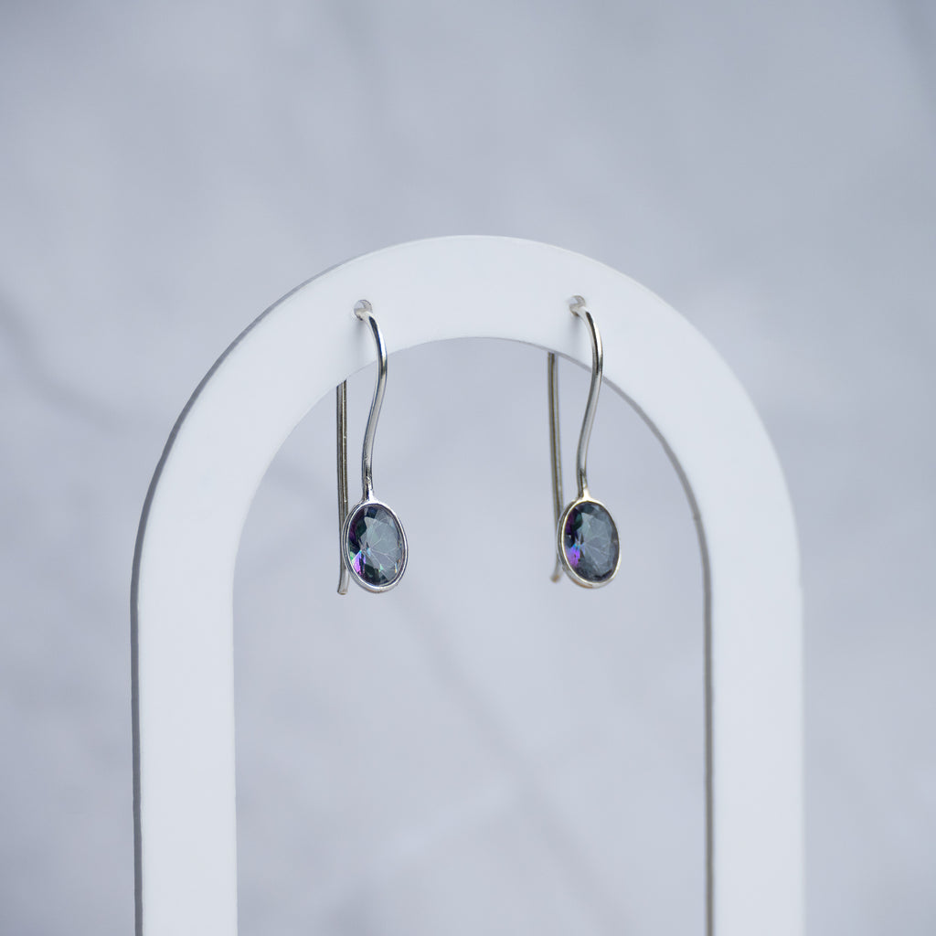 Mystic topaz Semi Precious stone drop earrings