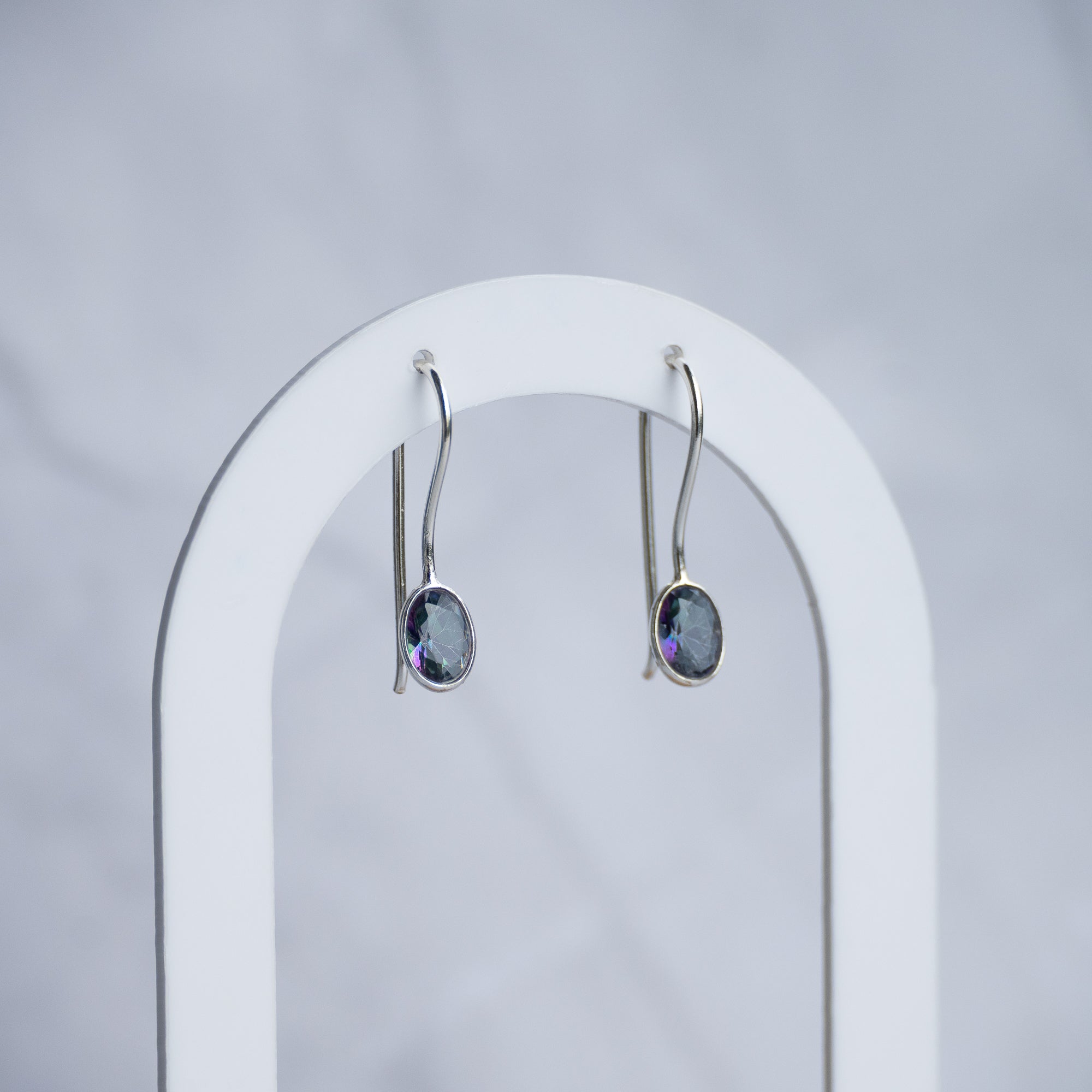 Mystic topaz Semi Precious stone drop earrings