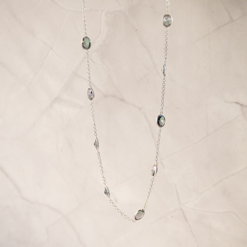 Oval Mystic topaz necklace - Terciany 