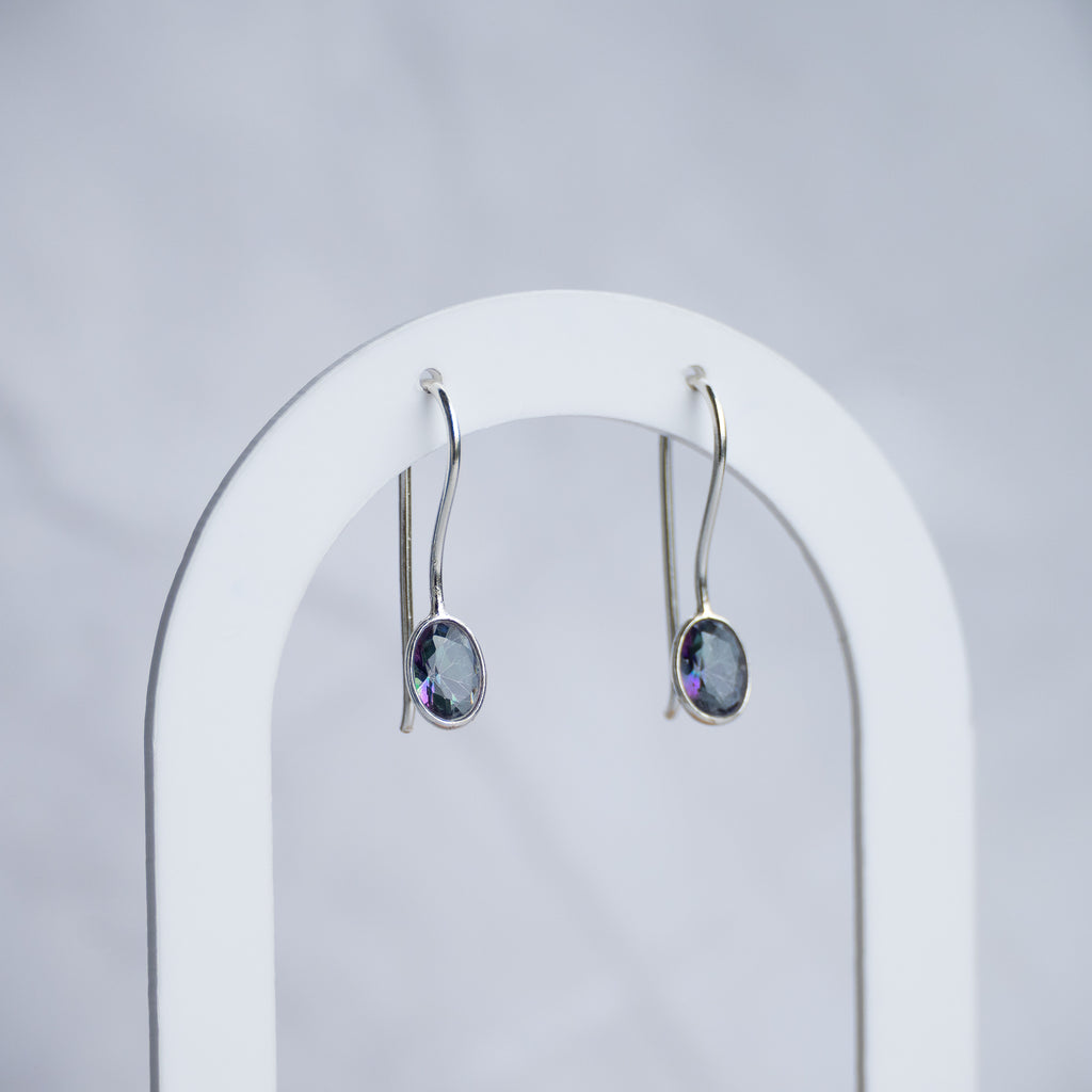 Mystic topaz Semi Precious stone drop earrings