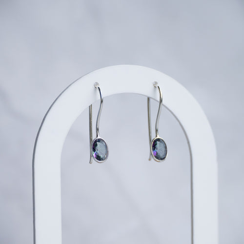 Mystic topaz Semi Precious stone drop earrings - Terciany 