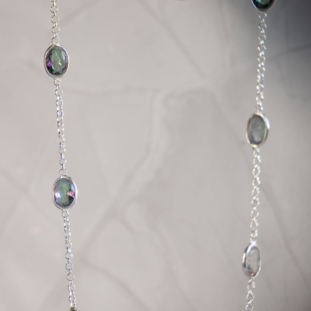 1.20 meter  Long Mystic Topaz Necklace