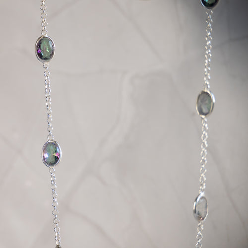 1.20 meter  Long Mystic Topaz Necklace