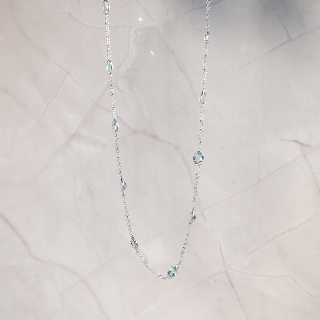Oval Blue Topaz necklace