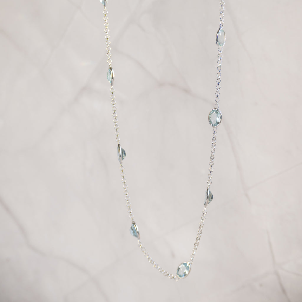 Oval Blue Topaz necklace