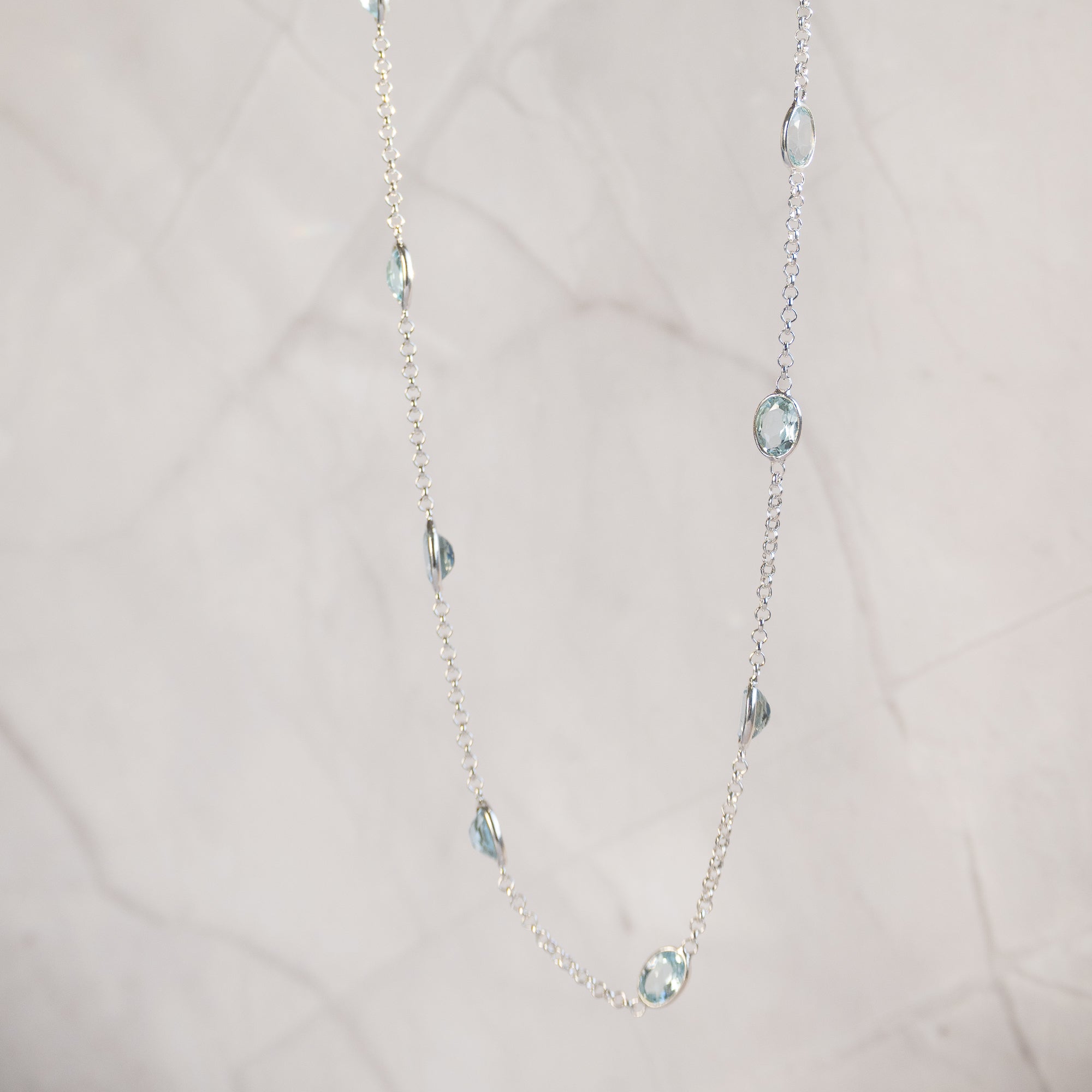 Oval Blue Topaz necklace