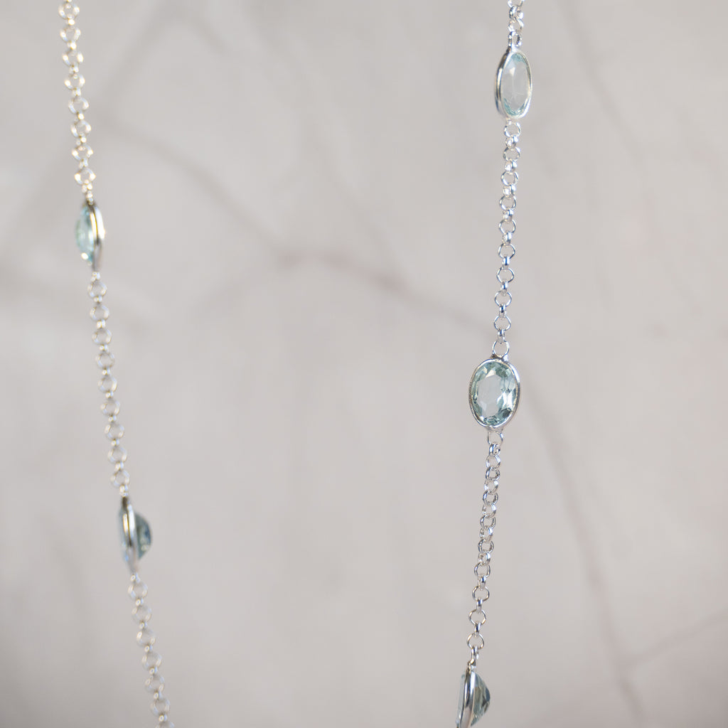 Oval Blue Topaz necklace