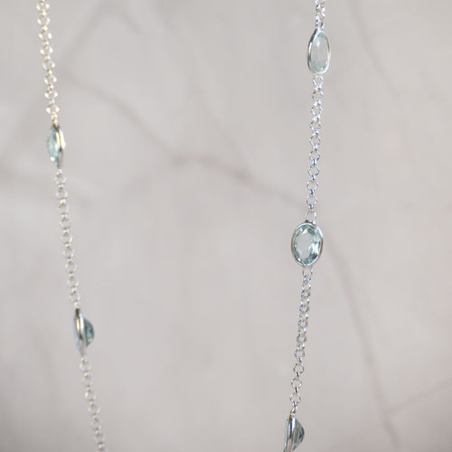 Oval Blue Topaz necklace - Terciany 
