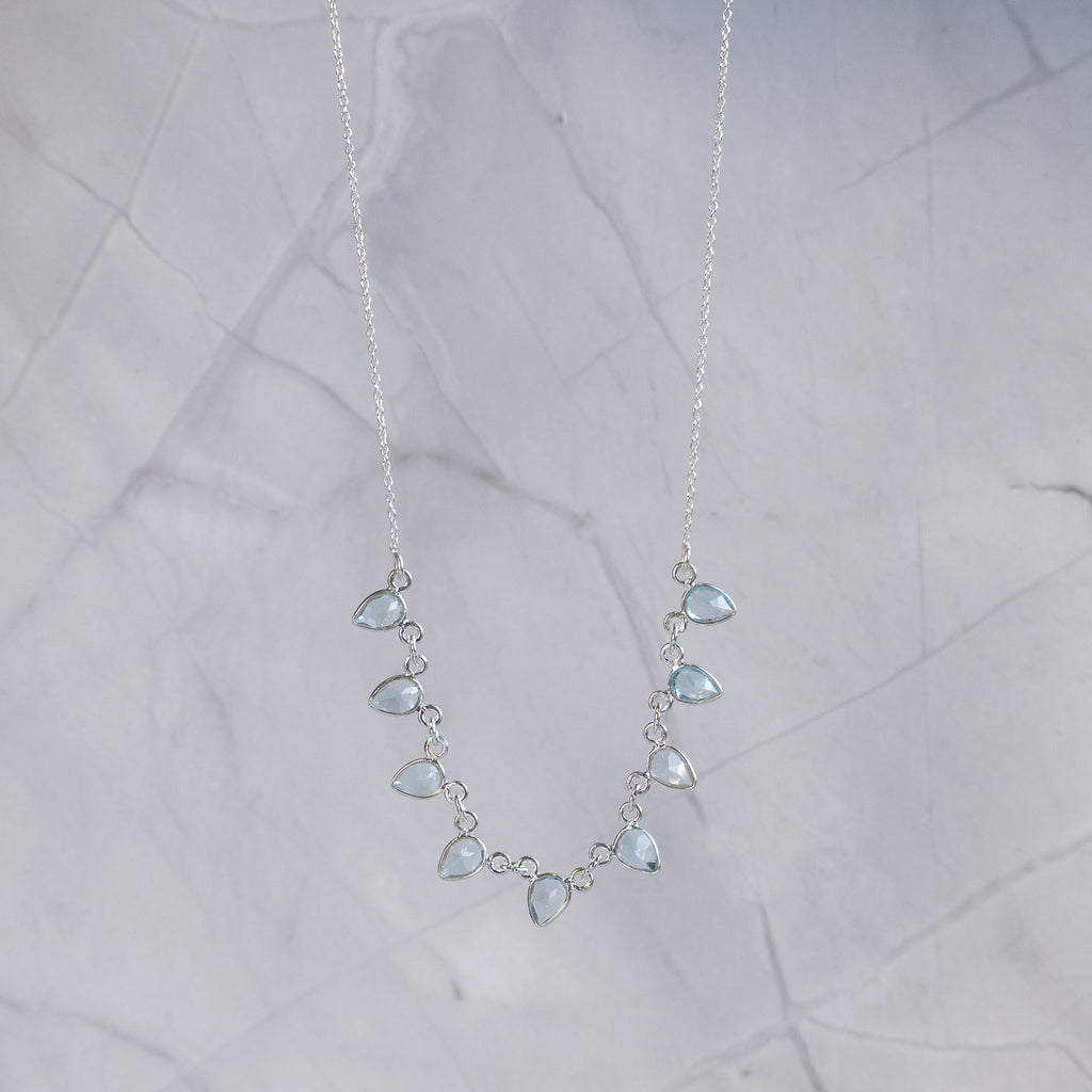 Blue Topaz Teardrop Necklace