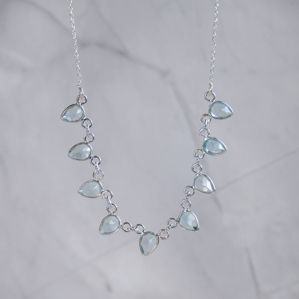 Blue Topaz Teardrop Necklace