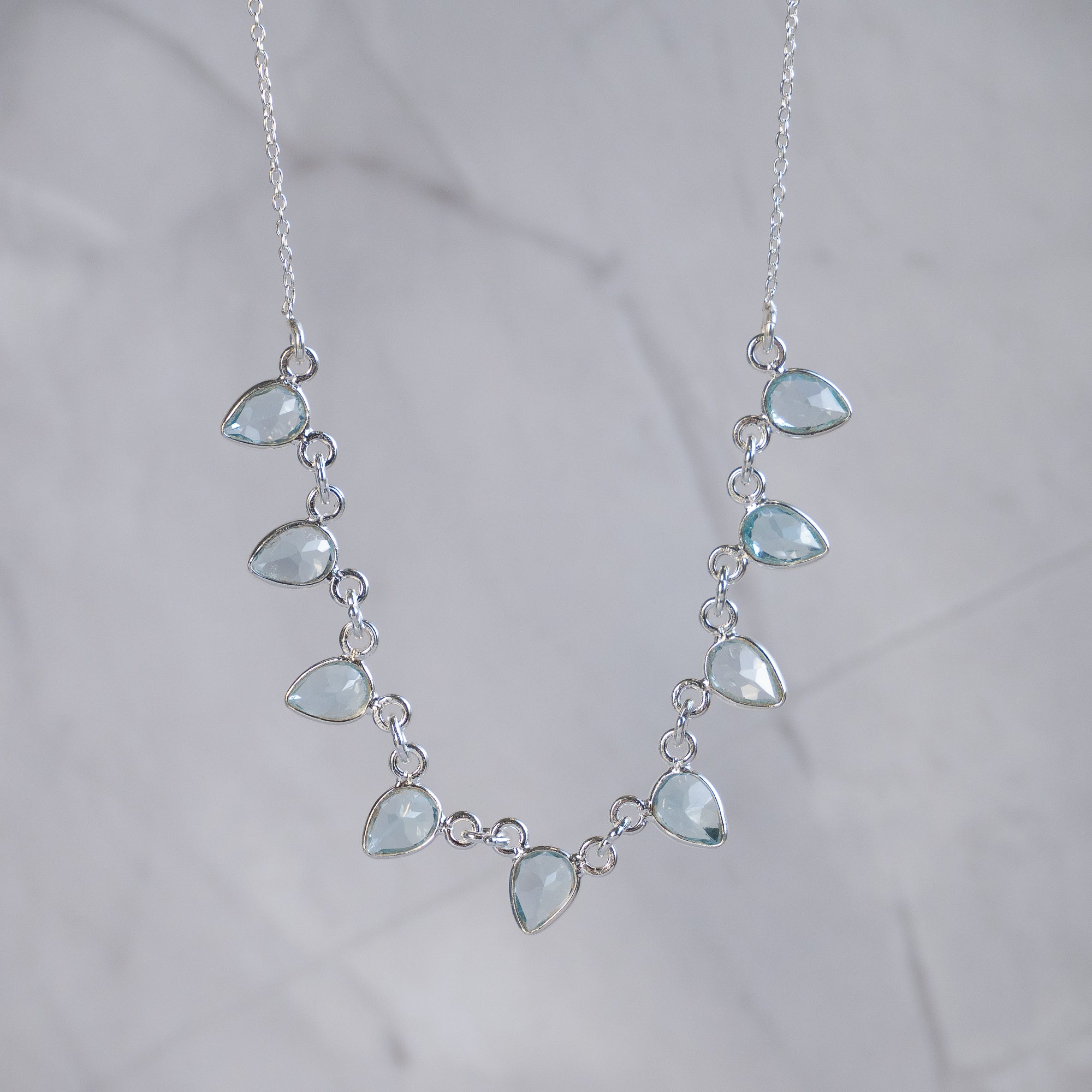 Blue Topaz Teardrop Necklace