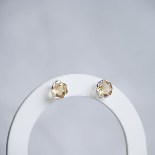 Citrine Semi Precious Stone Stud earrings - Terciany 
