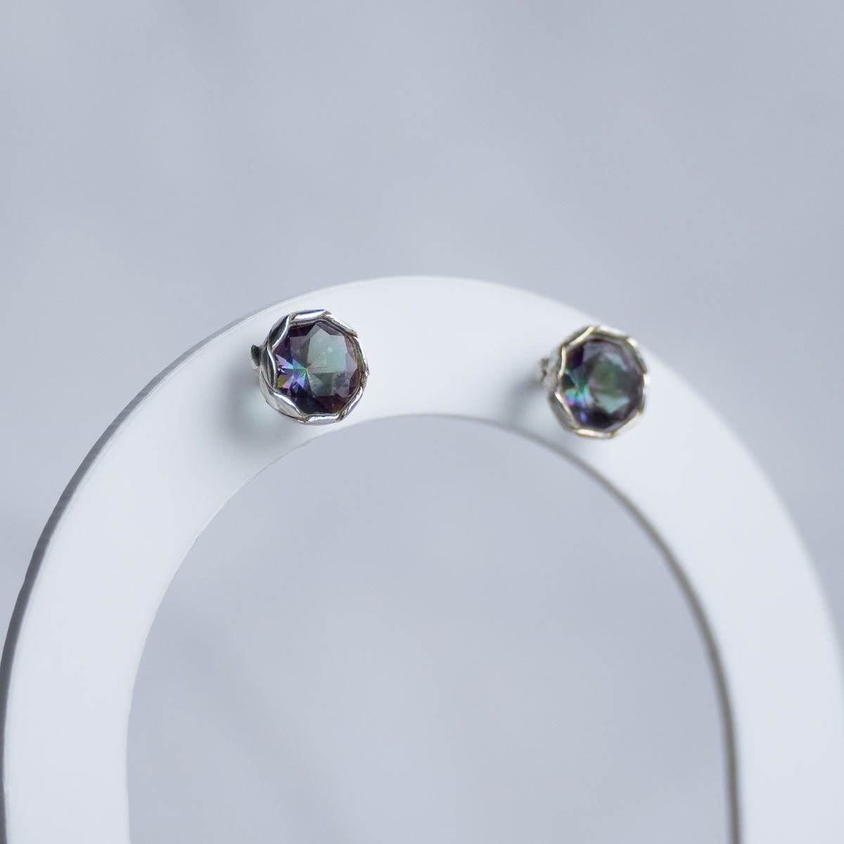Mystic Topaz Semi Precious stone stud earrings - Terciany 