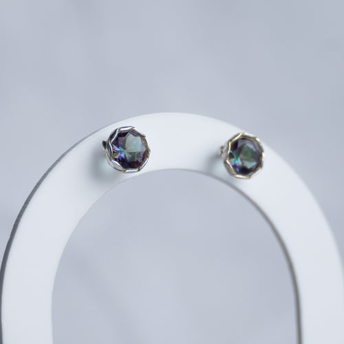 Mystic Topaz Semi Precious stone stud earrings - Terciany 