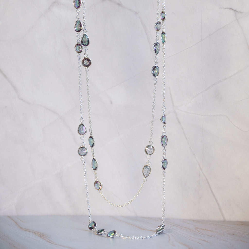 1.20 meter  Long Mystic Topaz Necklace