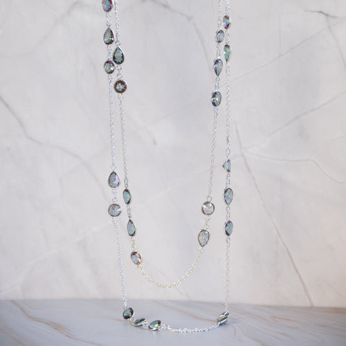 1.20 meter  Long Mystic Topaz Necklace