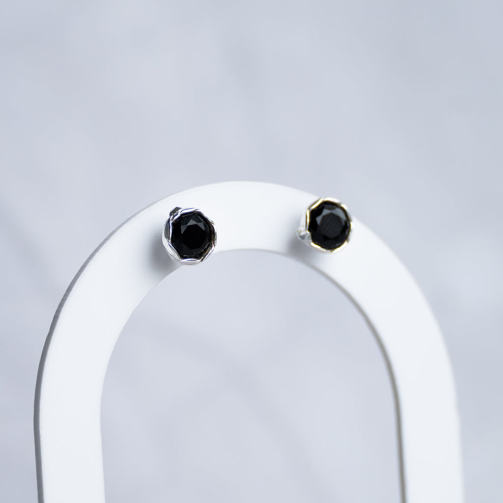Black Onyx Semi Precious stone stud earrings