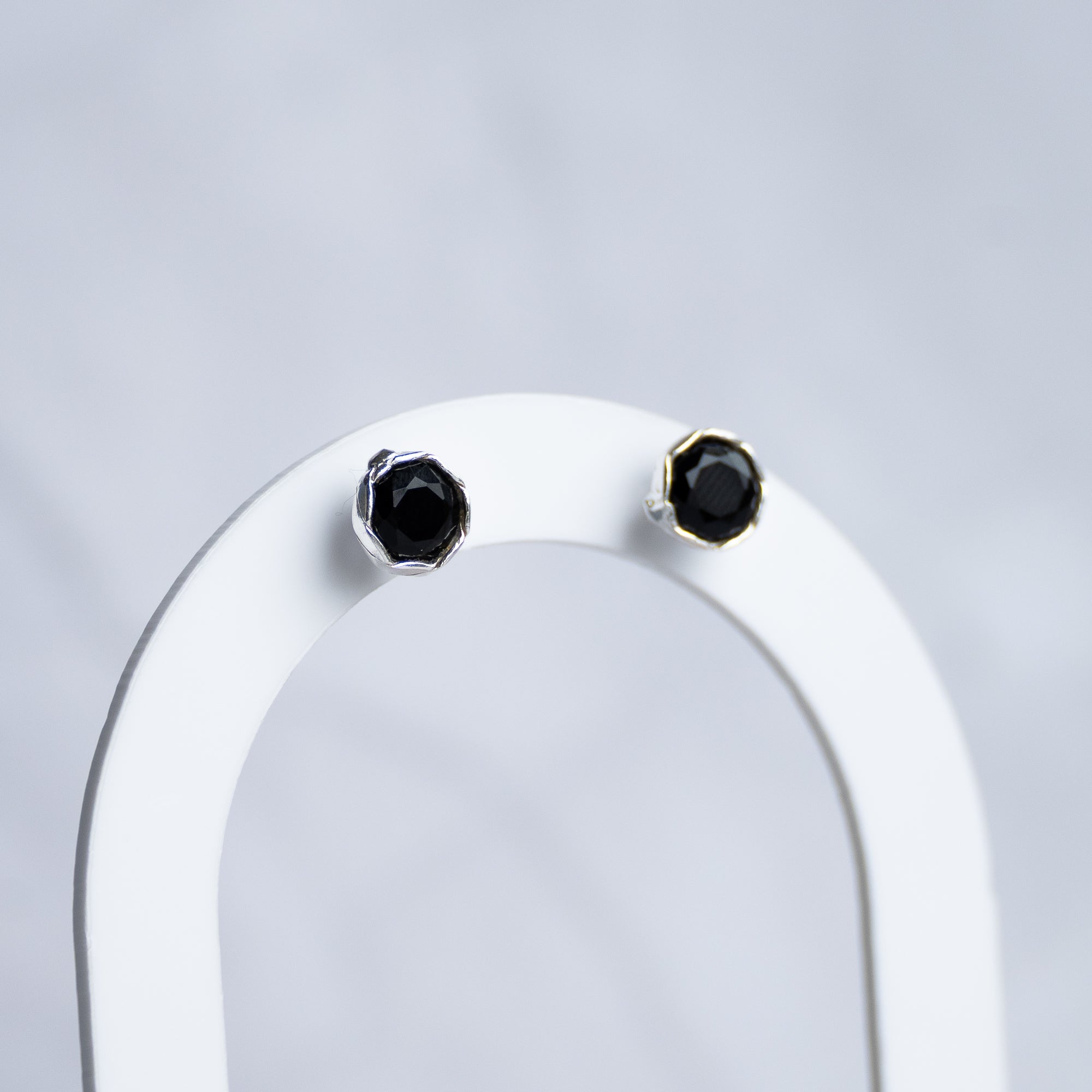 Black Onyx Semi Precious stone stud earrings