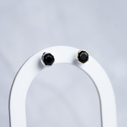 Black Onyx Semi Precious stone stud earrings - Terciany 