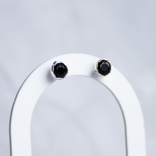 Black Onyx Semi Precious stone stud earrings - Terciany 