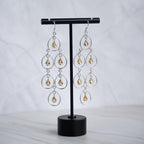Cinderella Citrine Semi Precious stone Statement Earrings - Terciany 