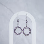Amethyst Semi Precious Circle drop earrings - Terciany 