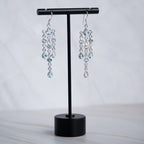 Bella Blue Topaz semi Precious Stone Statement earrings - Terciany 