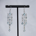 Bella Blue Topaz semi Precious Stone Statement earrings - Terciany 