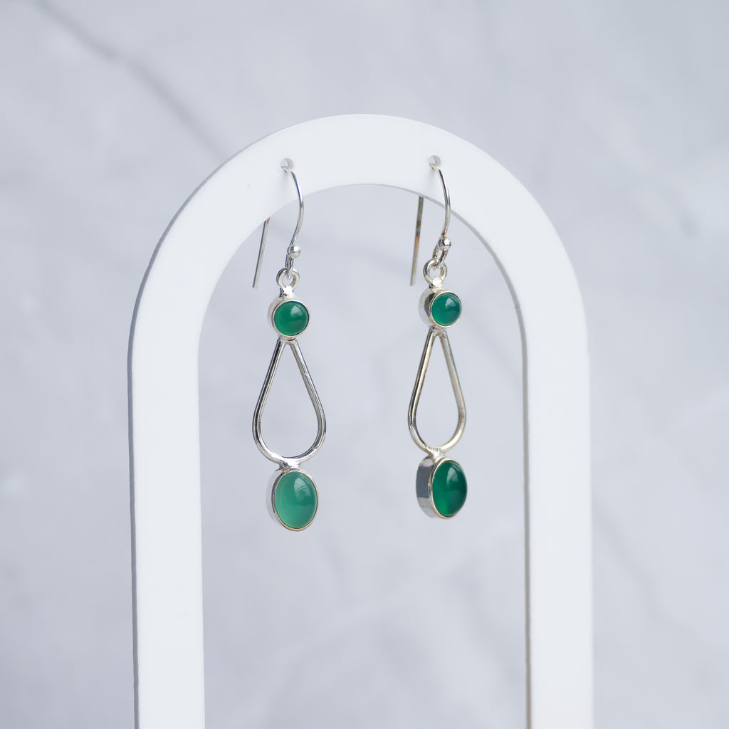Green Onyx Drop Earrings