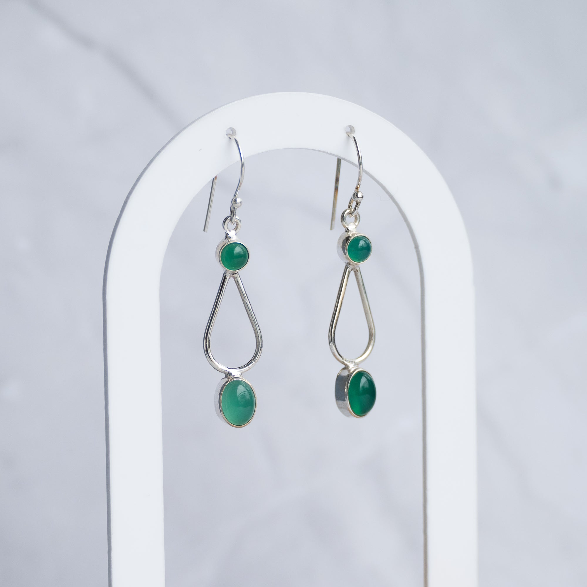 Green Onyx Drop Earrings
