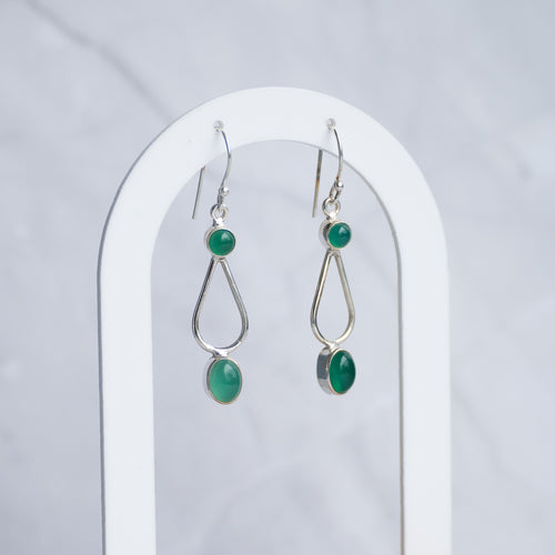 Green Onyx Drop Earrings - Terciany 