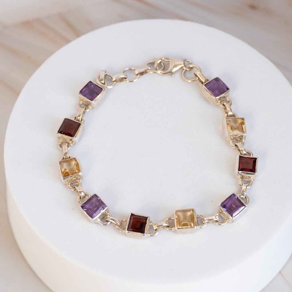 Square Semi precious stone mix bracelet - Terciany 