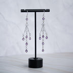 Lilly Amethyst Semi Precious stone Statement earrings - Terciany 