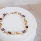 Square Semi precious stone mix bracelet - Terciany 