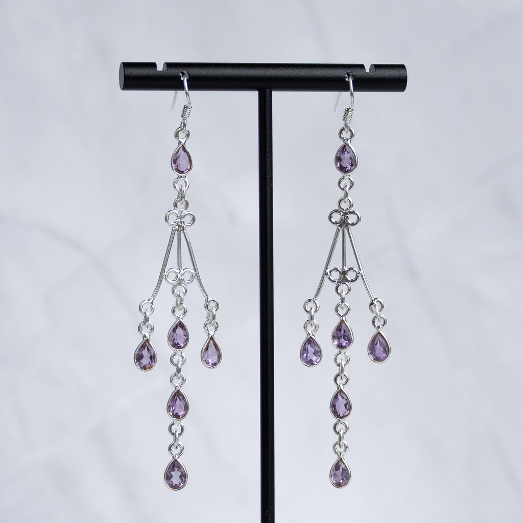 Lilly Amethyst Semi Precious stone Statement earrings