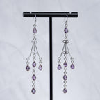 Lilly Amethyst Semi Precious stone Statement earrings - Terciany 