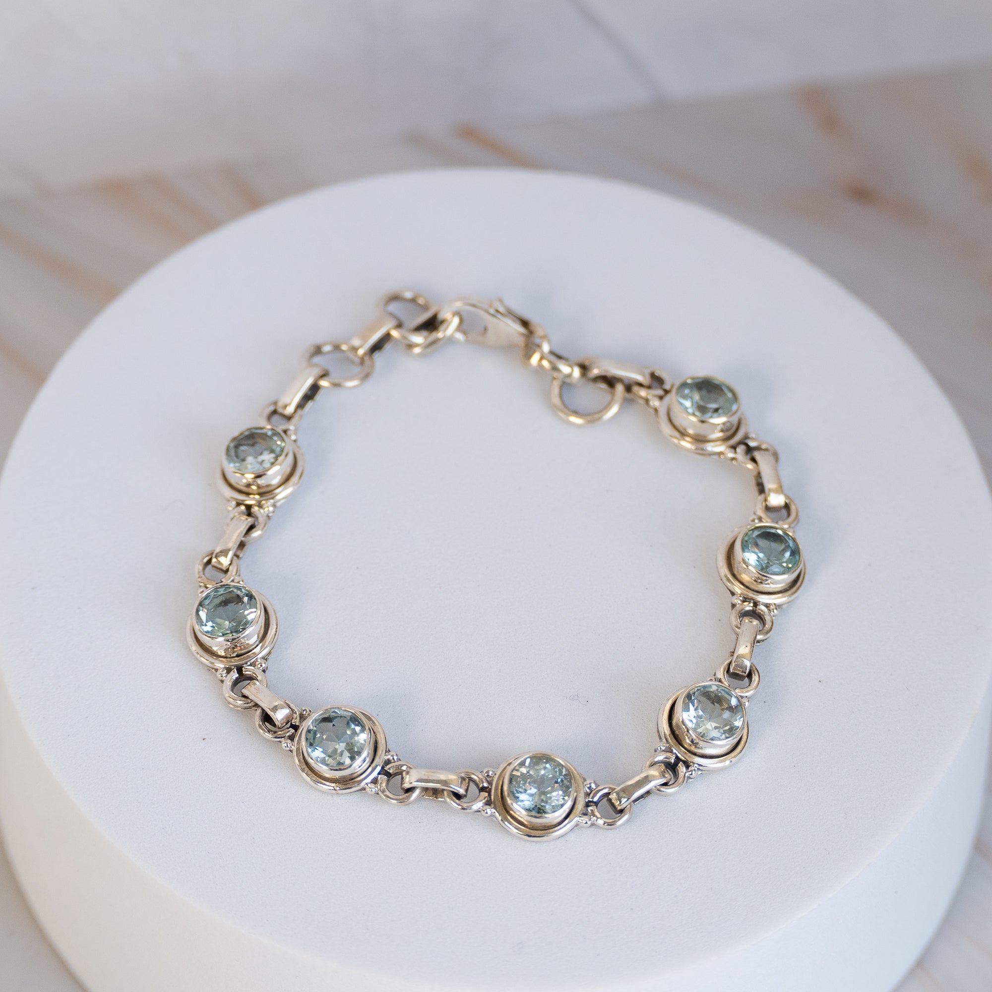 Round Blue Topaz bracelet