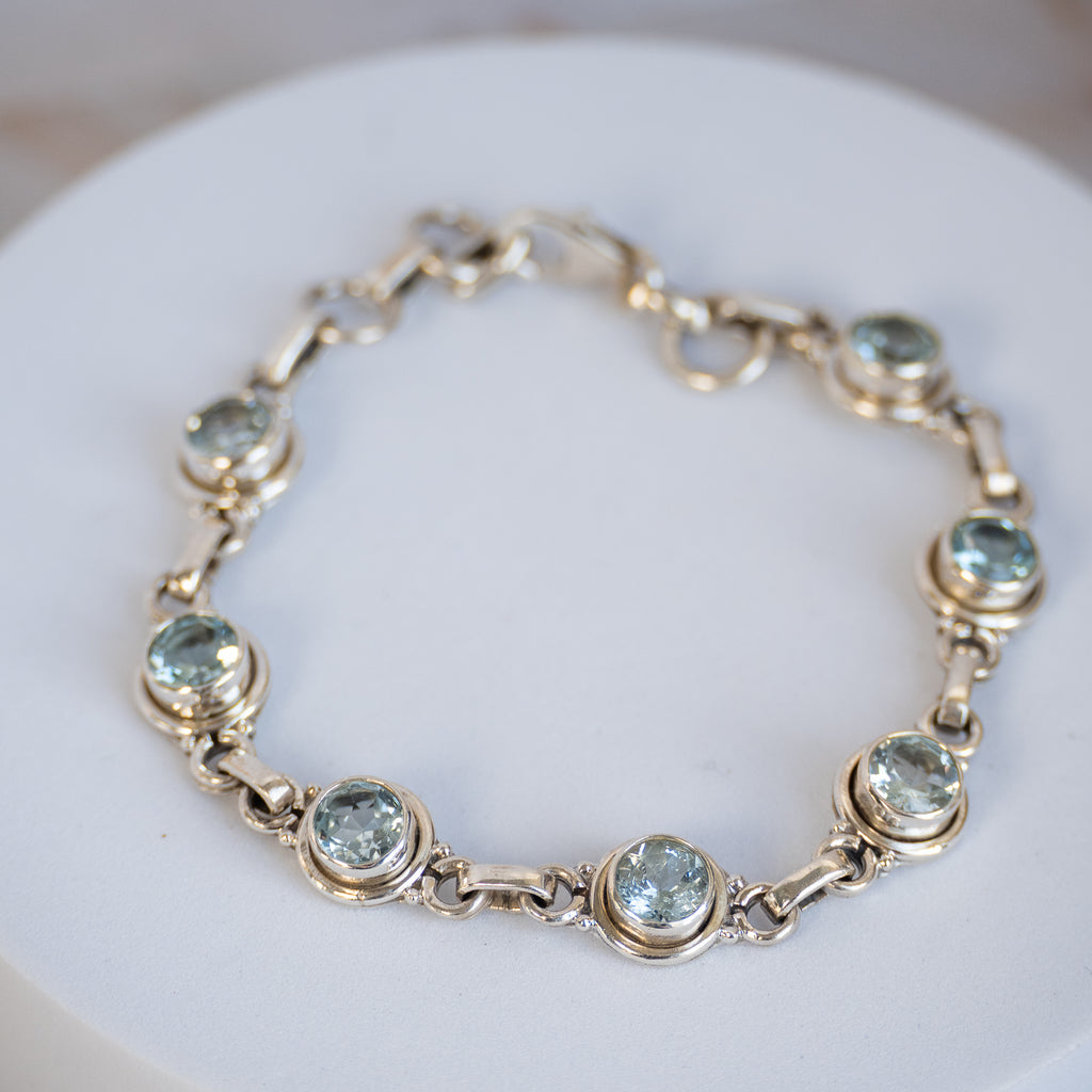 Round Blue Topaz bracelet