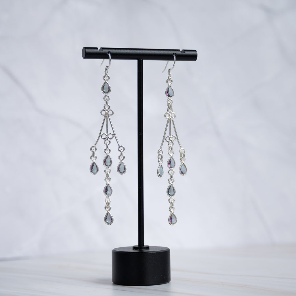Lilly Mystic Topaz Semi Precious  Stone Statement Earrings