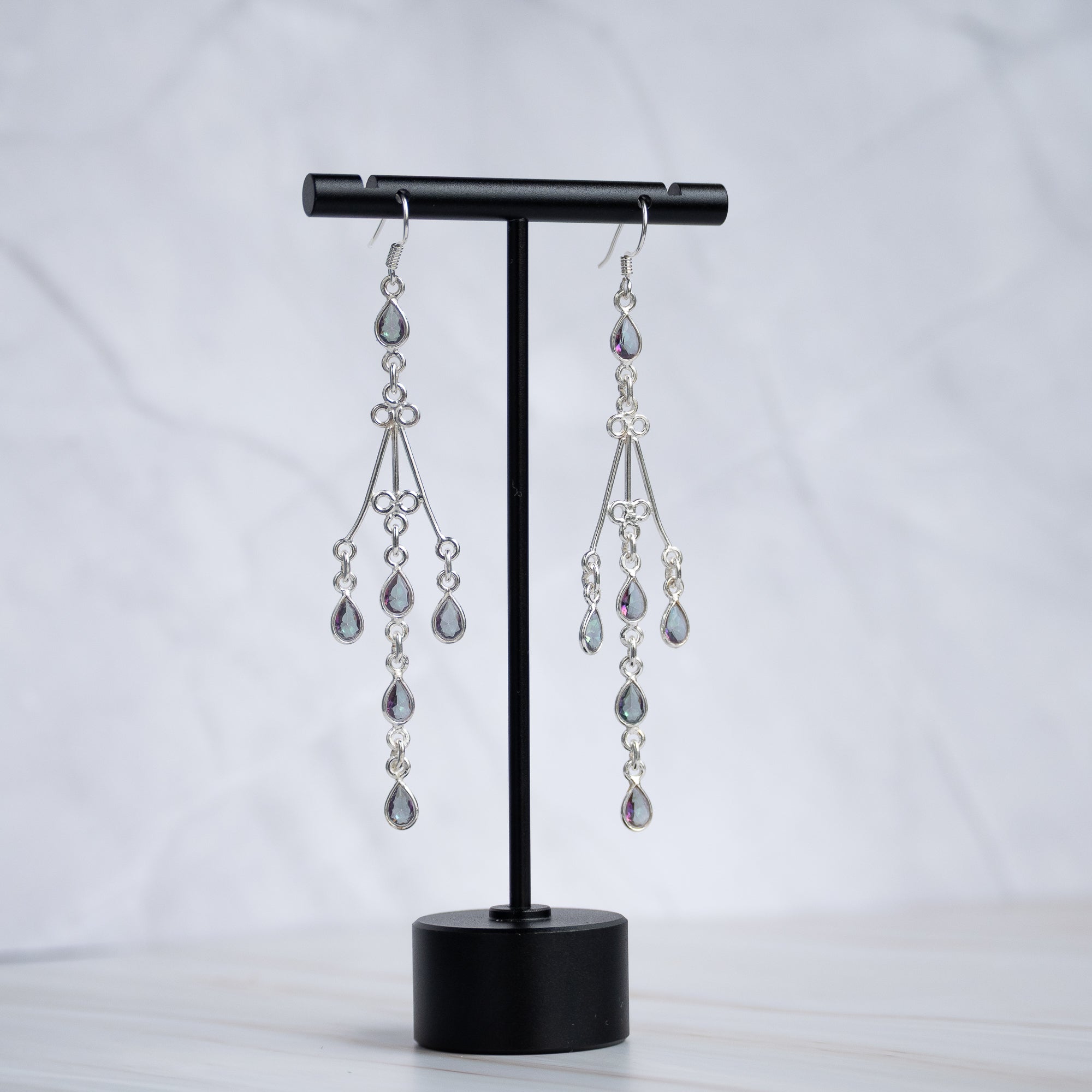 Lilly Mystic Topaz Semi Precious  Stone Statement Earrings