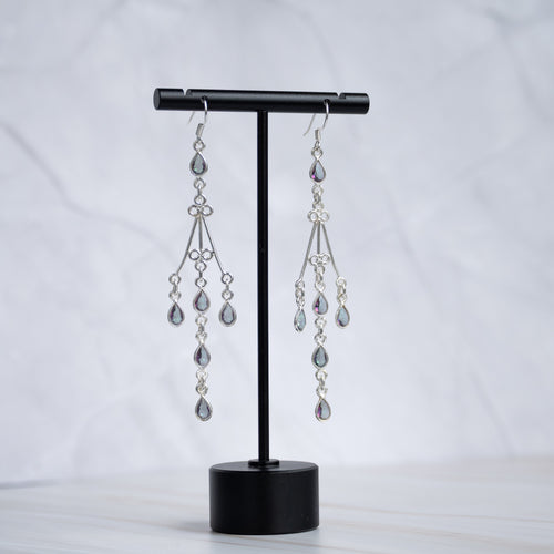 Lilly Mystic Topaz Semi Precious  Stone Statement Earrings - Terciany 