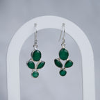 Green Onyx Flower Drop earrings - Terciany 