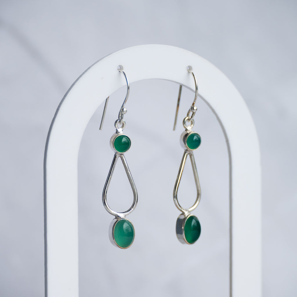 Green Onyx Drop Earrings